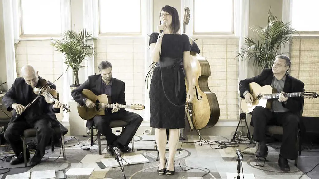 Gypsy Swing Revue onstage with Kristi Stice